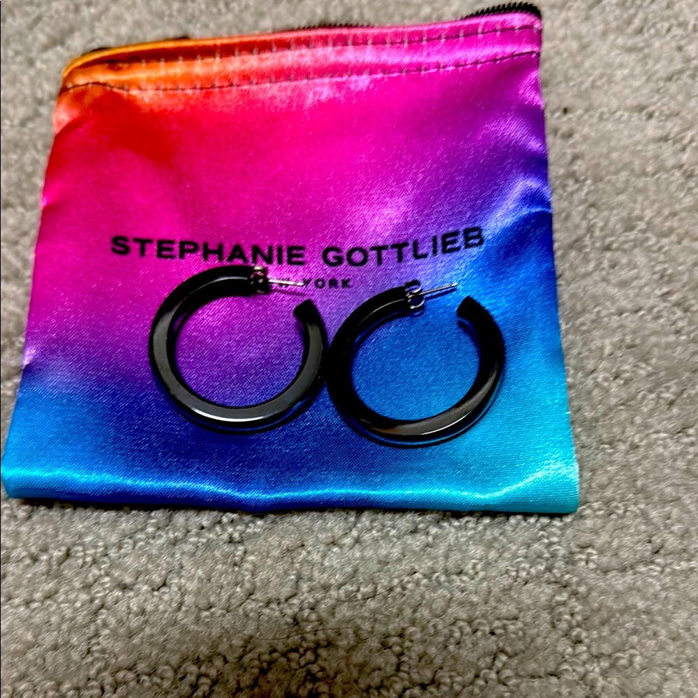 Stephanie Gottlieb electric hoop Black Hoop Earrings